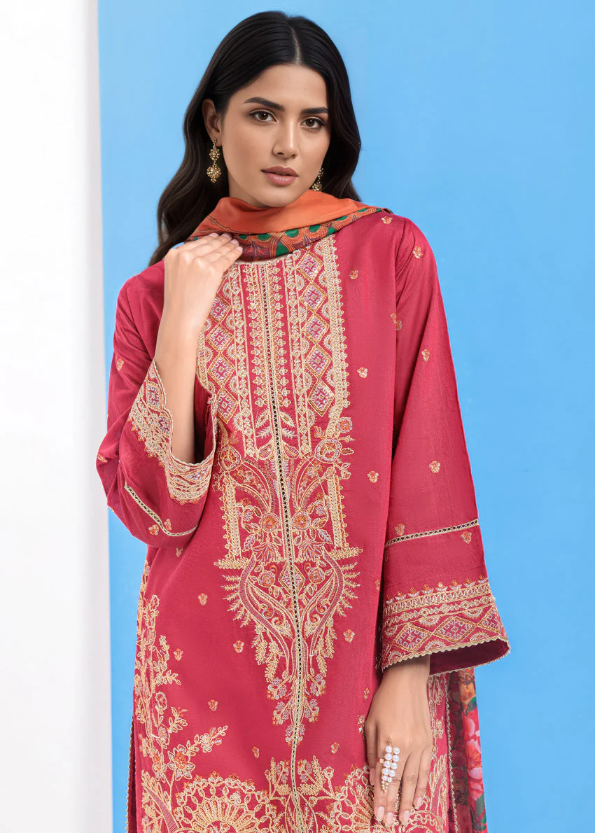 Red-Cotton Silk-3 Piece (WPS25FE3052) J(114) - Image 4