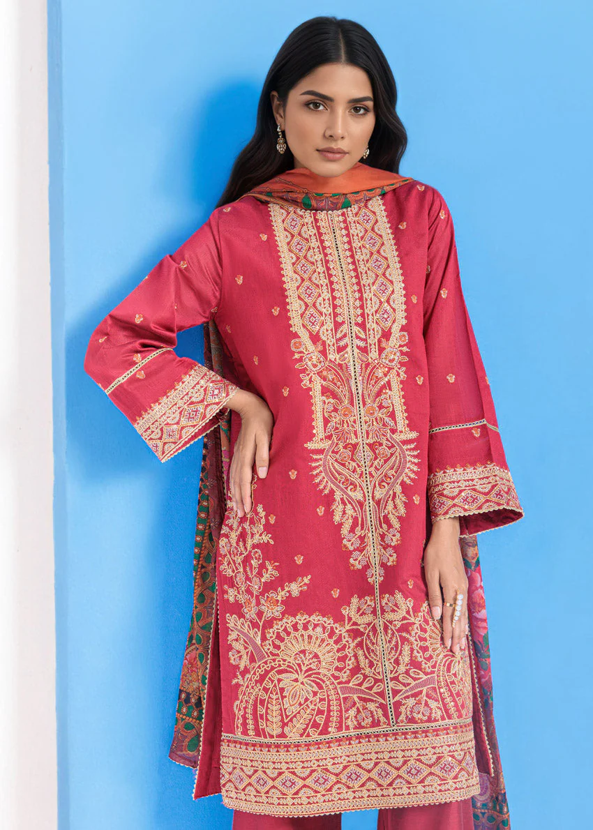 Red-Cotton Silk-3 Piece (WPS25FE3052) J(114) - Image 5