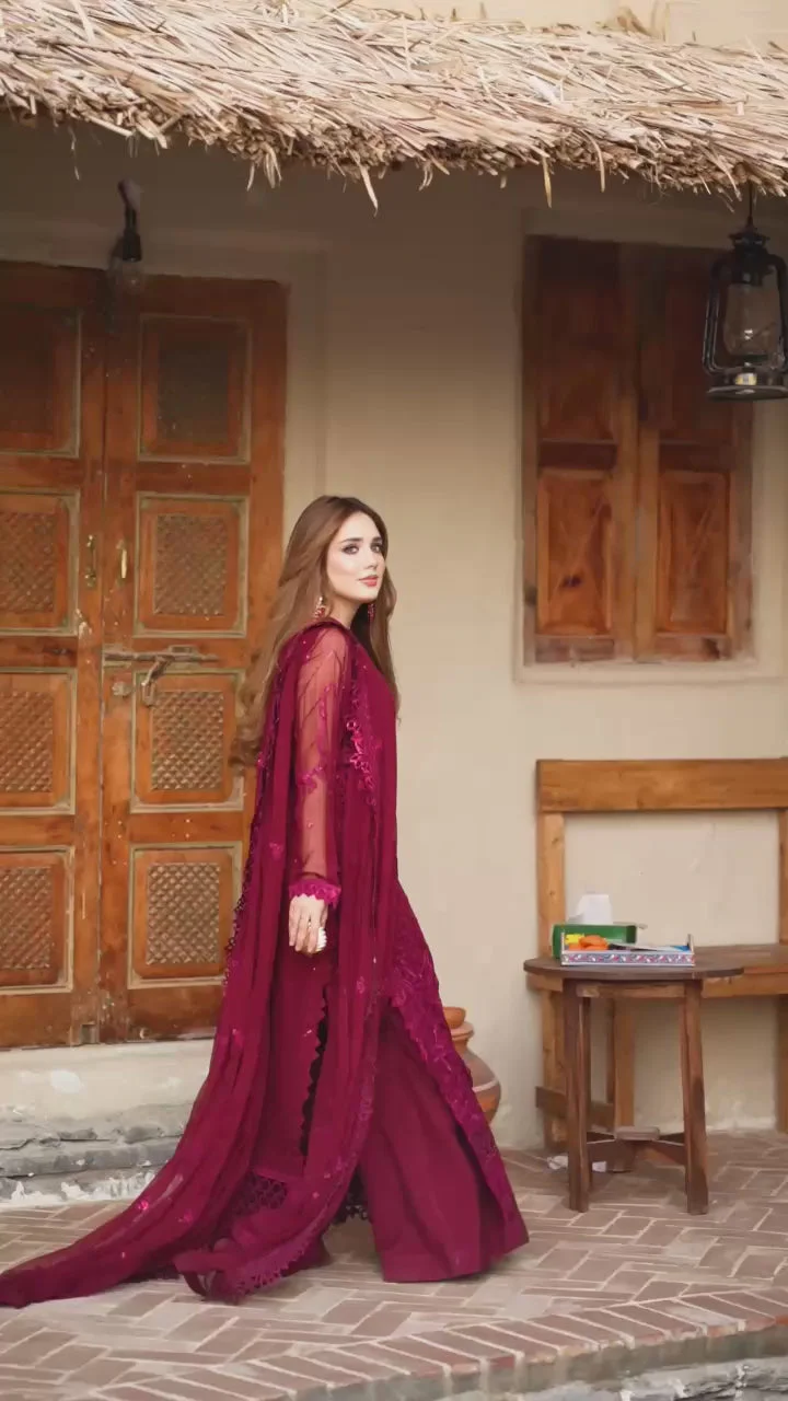 Salai Stitched Chiffon 3 Piece A-0003 J(83) - Image 4
