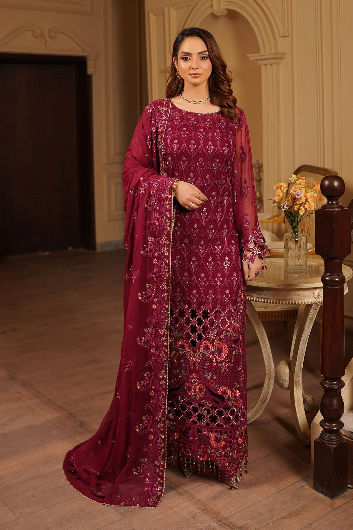 Salai Stitched Chiffon 3 Piece A-1101 J(123&124)