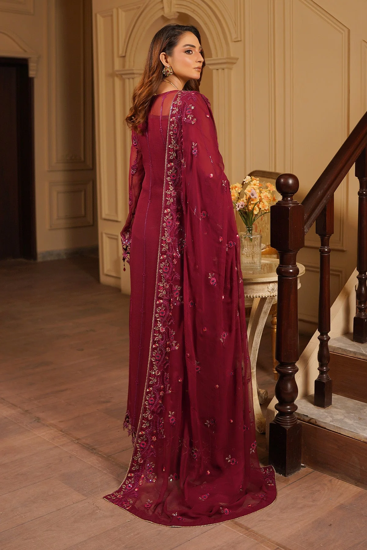 Salai Stitched Chiffon 3 Piece A-1101 J(123&124) - Image 2