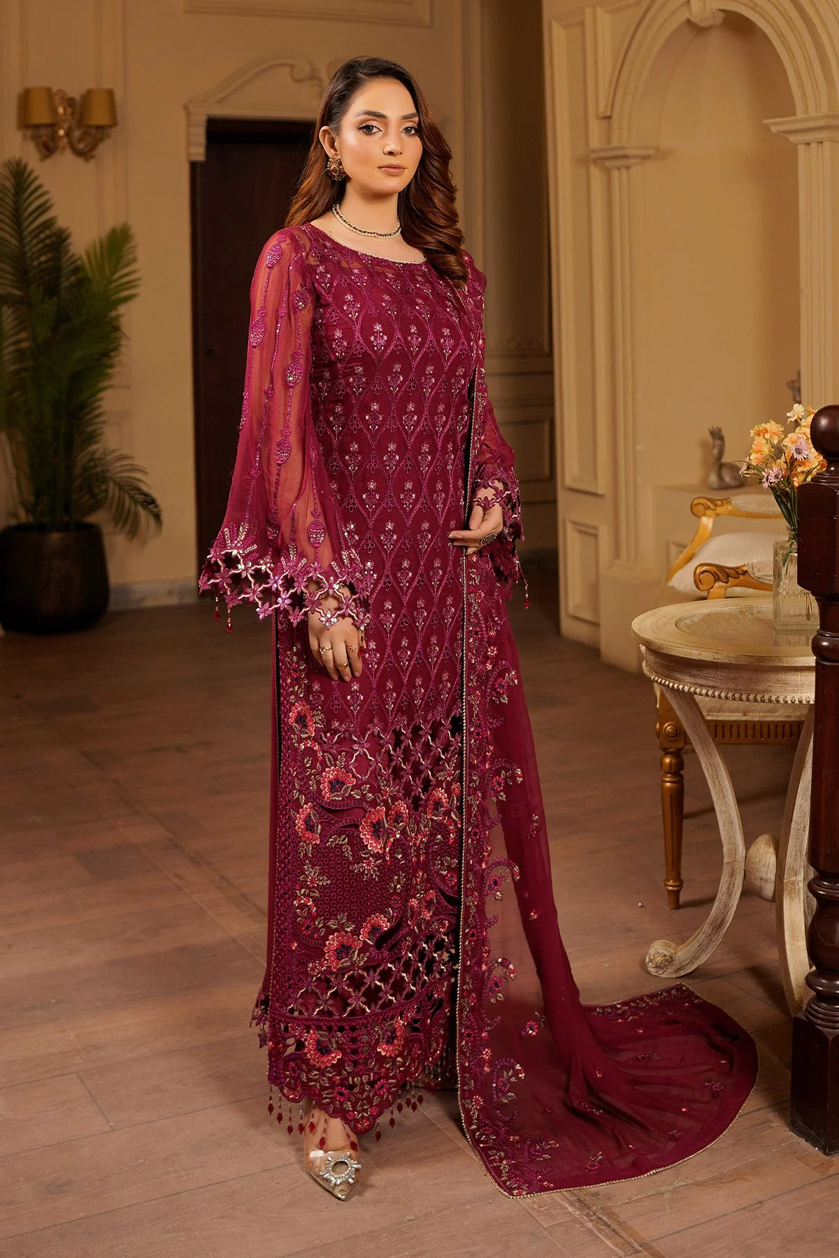 Salai Stitched Chiffon 3 Piece A-1101 J(123&124) - Image 4