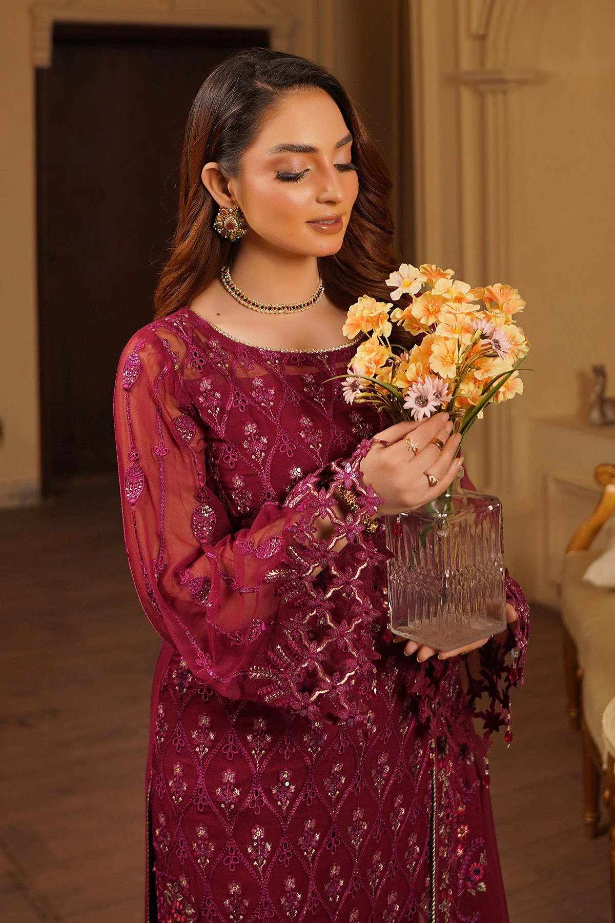 Salai Stitched Chiffon 3 Piece A-1101 J(123&124) - Image 5