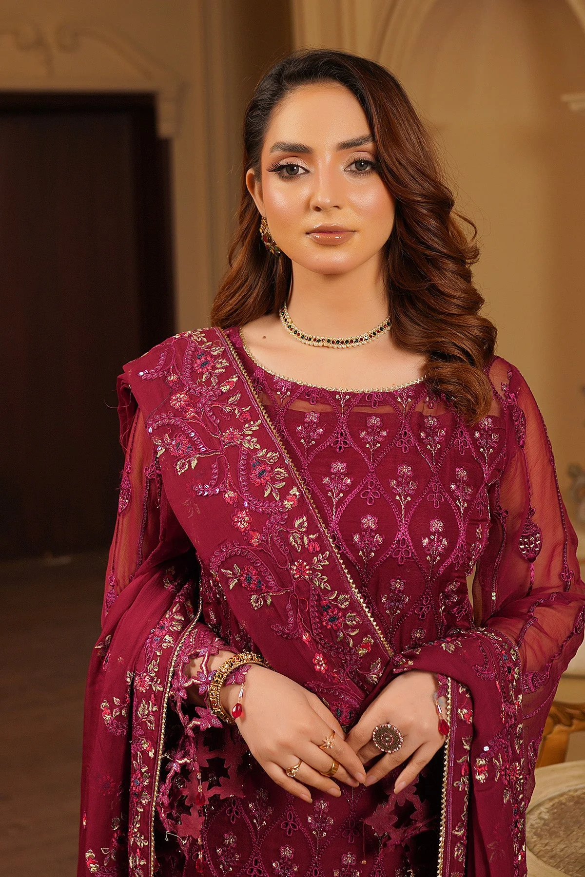Salai Stitched Chiffon 3 Piece A-1101 J(123&124) - Image 6