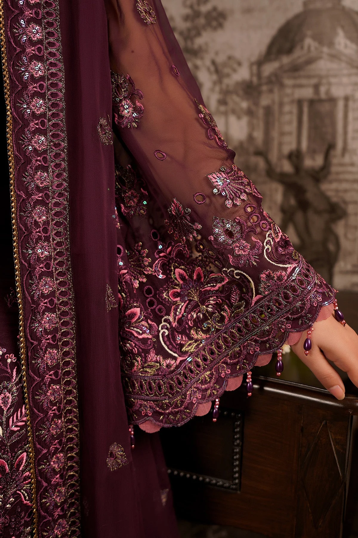 Salai Stitched Chiffon 3 Piece A-1106 J(31) - Image 5