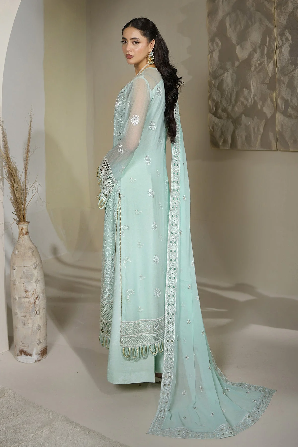 Salai Stitched Chiffon 3 Piece A-12002 J(144) - Image 2