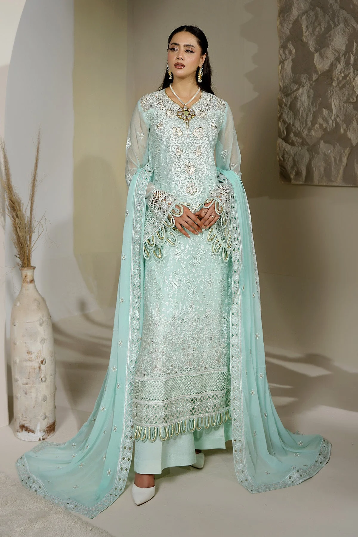 Salai Stitched Chiffon 3 Piece A-12002 J(144) - Image 3