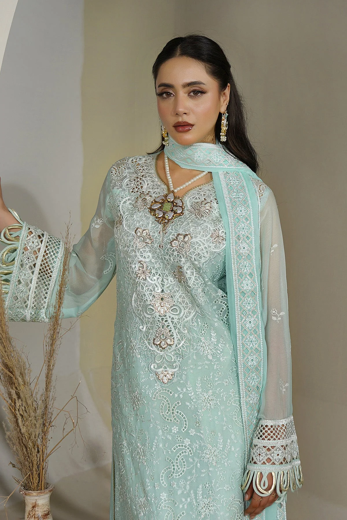 Salai Stitched Chiffon 3 Piece A-12002 J(144) - Image 5