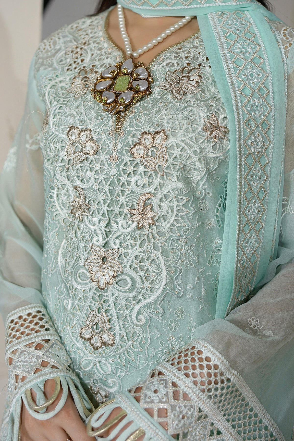 Salai Stitched Chiffon 3 Piece A-12002 J(144) - Image 6