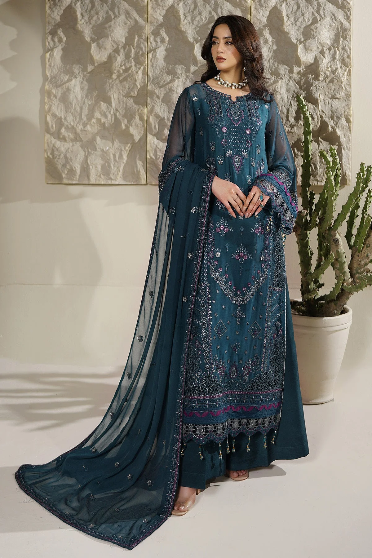 Salai Stitched Chiffon 3 Piece A-12003 J(116) - Image 4