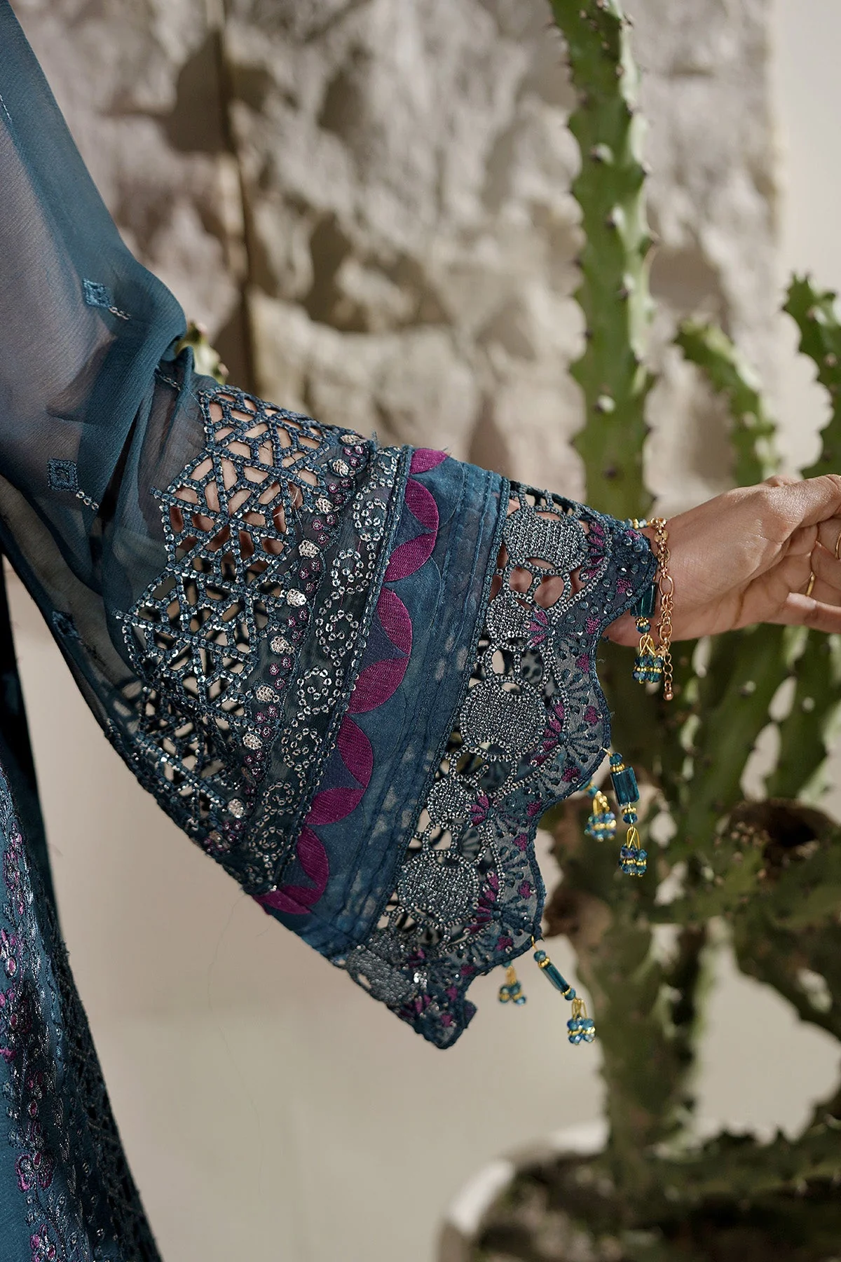 Salai Stitched Chiffon 3 Piece A-12003 J(116) - Image 7