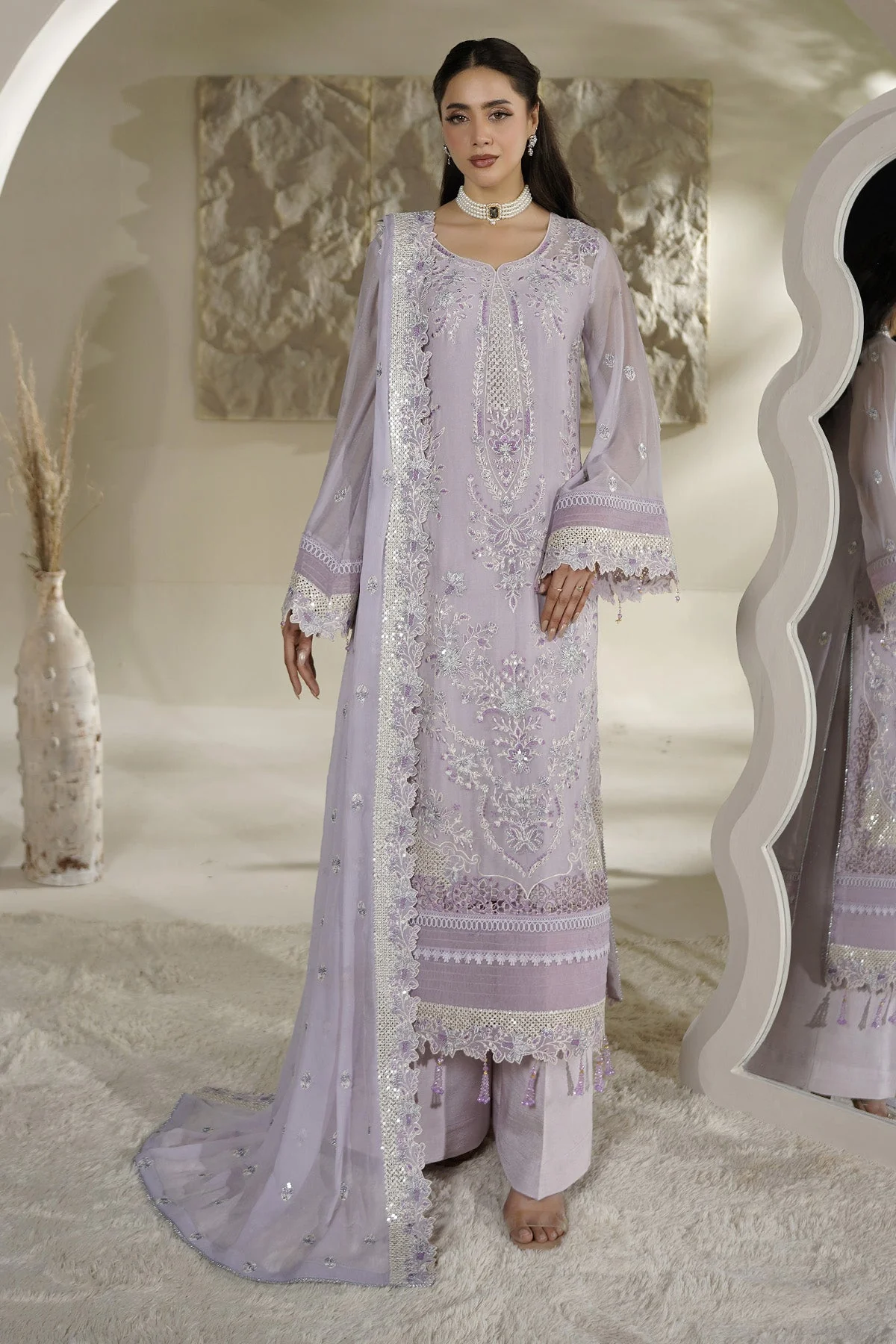 Salai Stitched Chiffon 3 Piece A-12004 J(144)