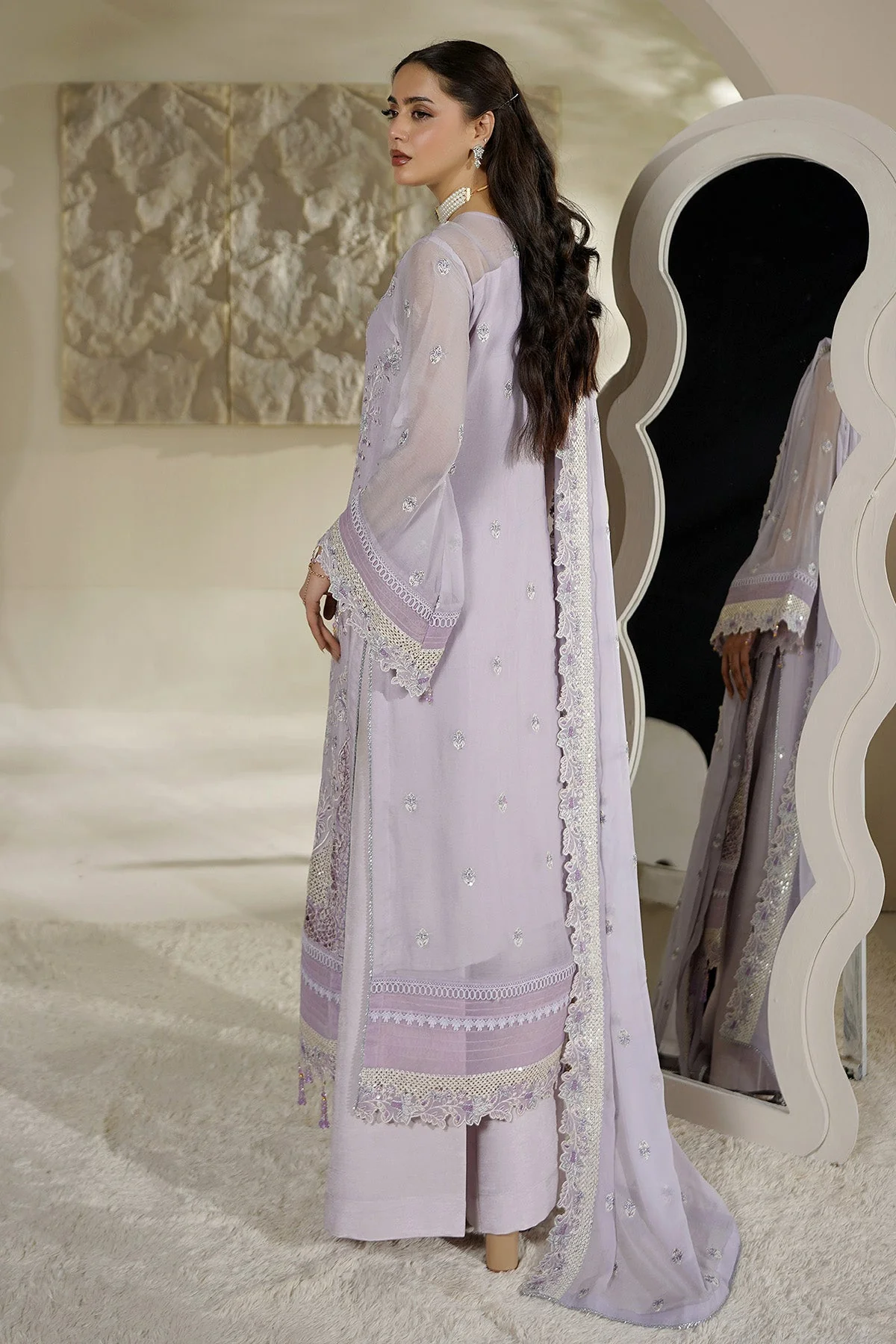 Salai Stitched Chiffon 3 Piece A-12004 J(144) - Image 2