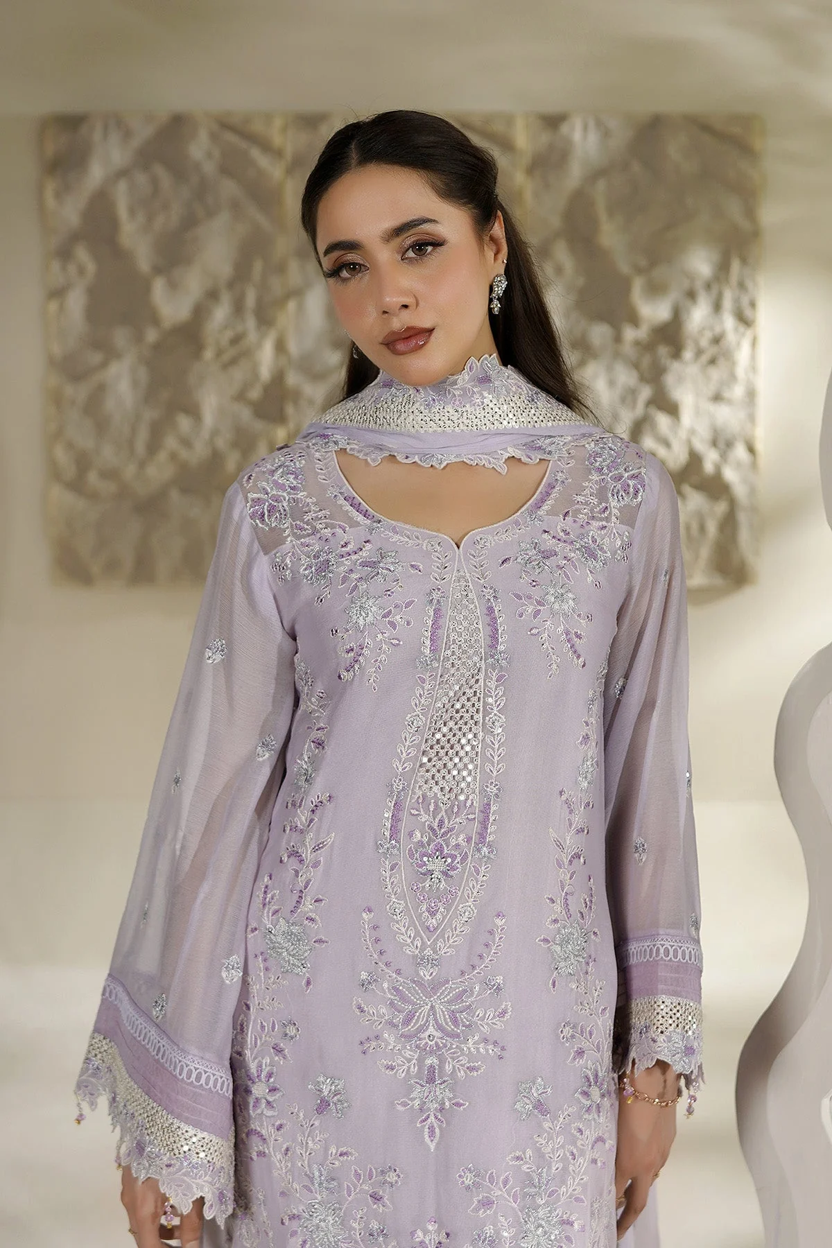 Salai Stitched Chiffon 3 Piece A-12004 J(144) - Image 6