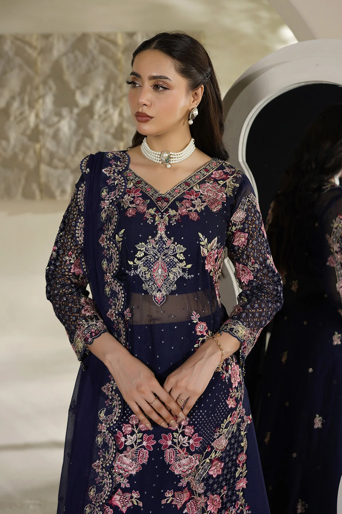 Salai Stitched Chiffon 3 Piece A-12007 J(150) - Image 4