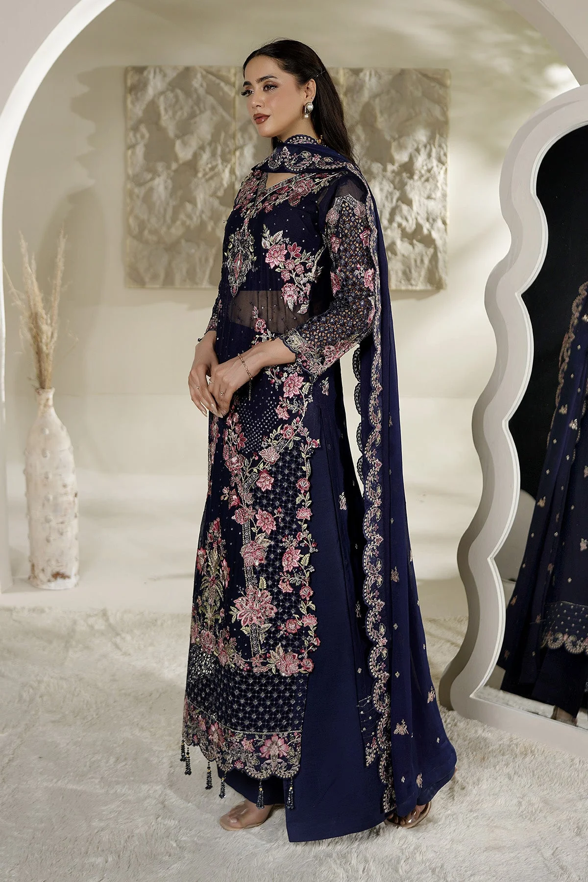Salai Stitched Chiffon 3 Piece A-12007 J(150) - Image 7