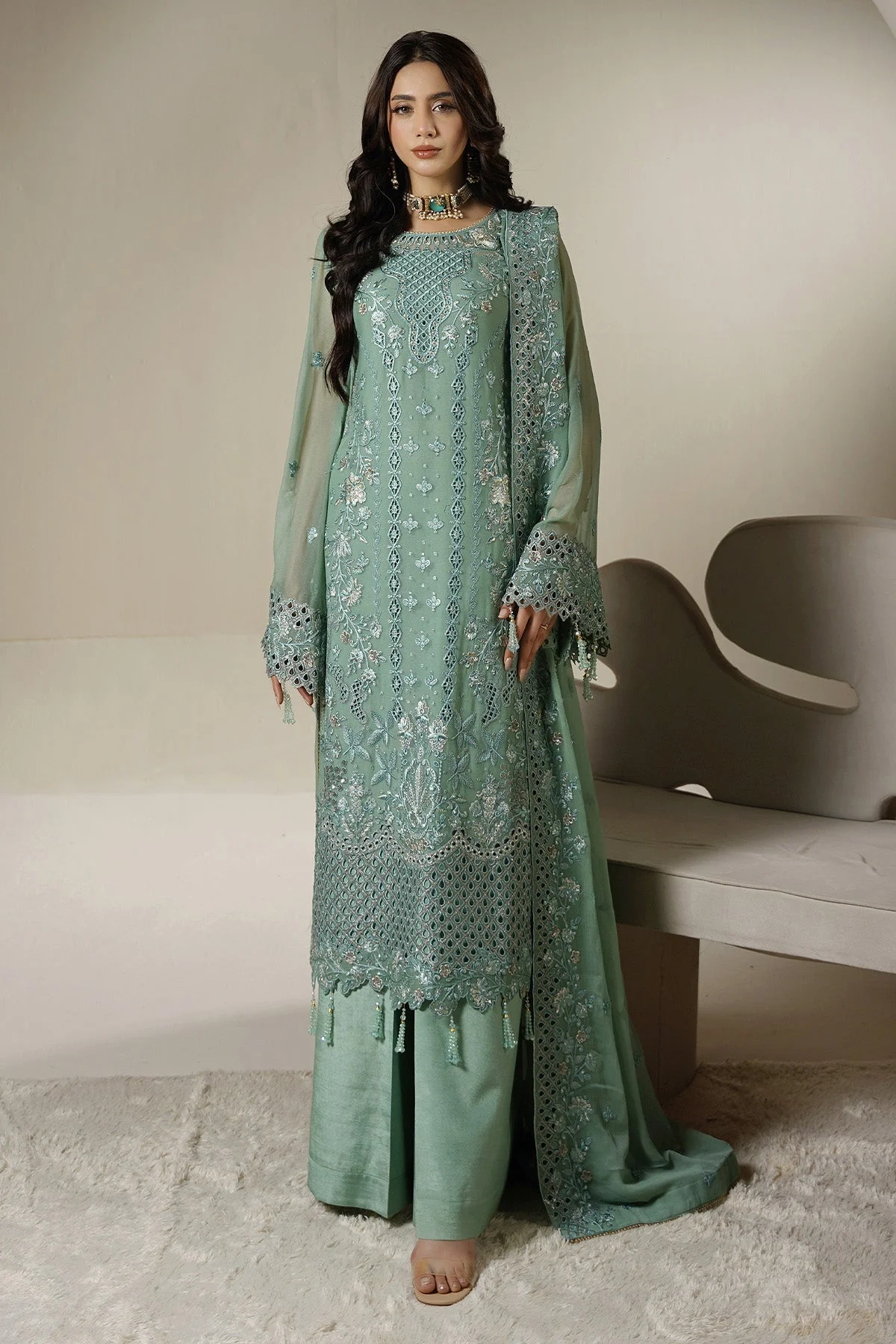 Salai Stitched Chiffon 3 Piece A-12008 J(136&135)