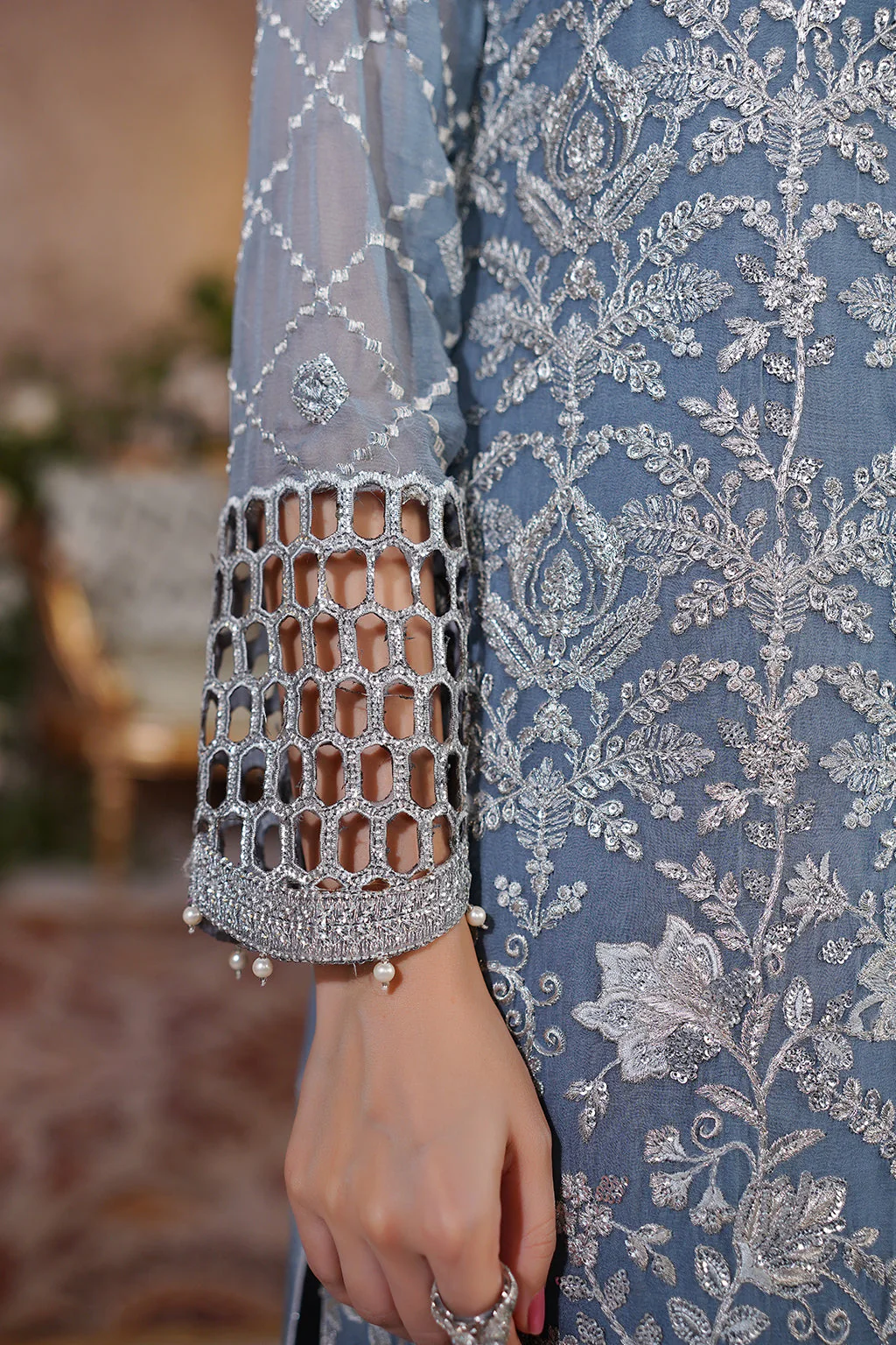 Salai Stitched Chiffon 3 Piece A-8006 J(83) - Image 3