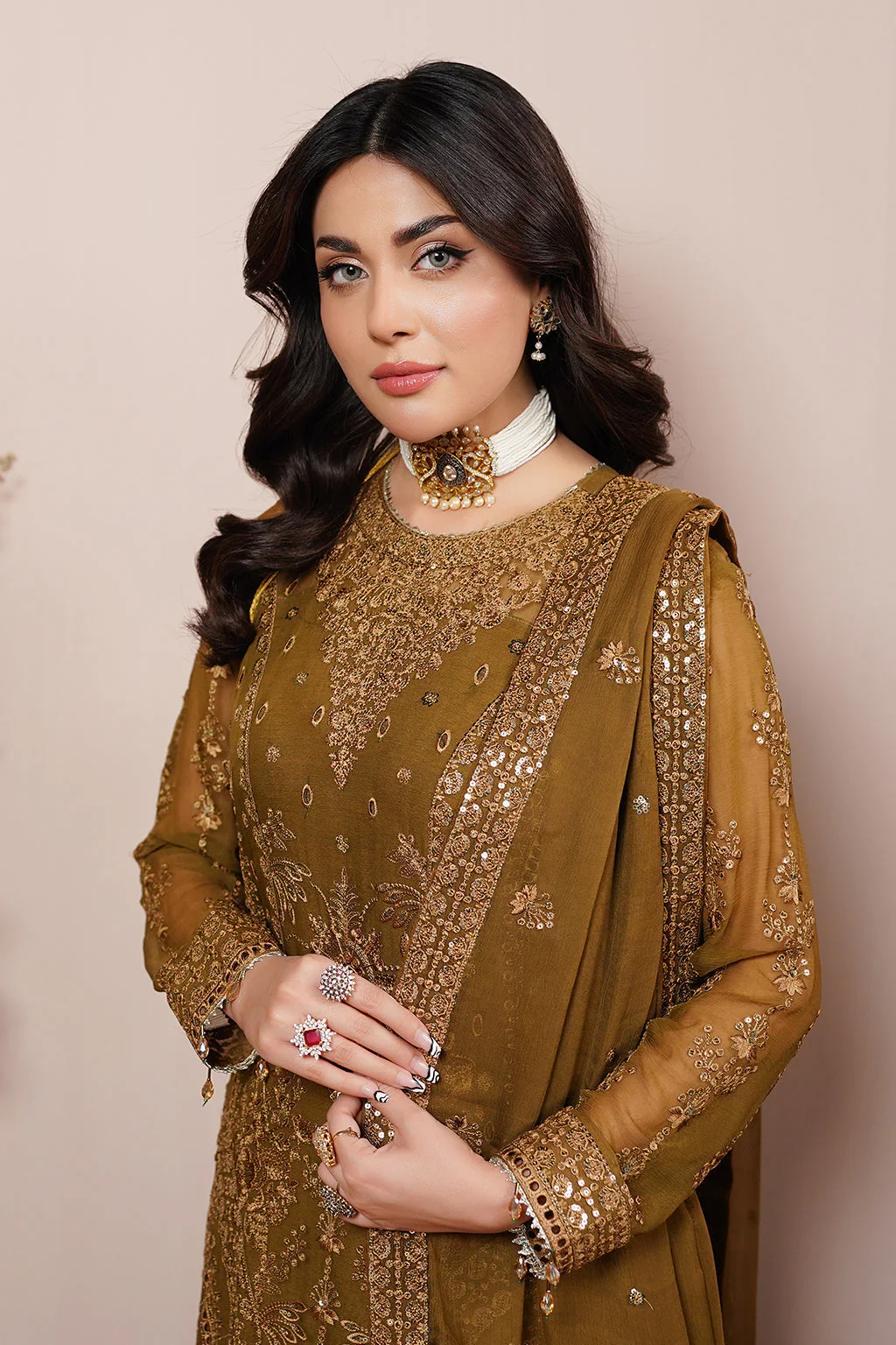 Salai Stitched Chiffon 3 Piece A-8008 J(121) - Image 3