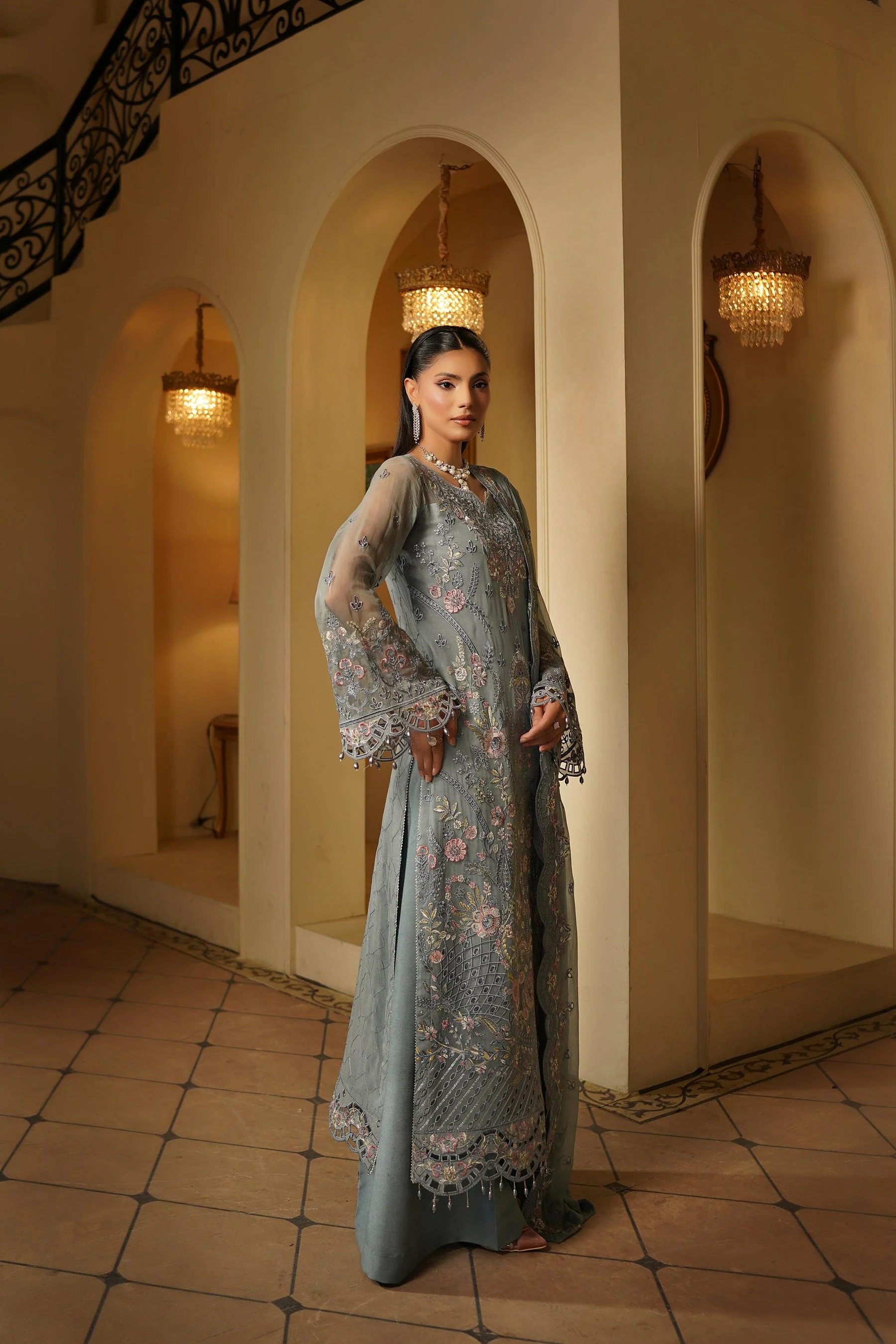 Salai Stitched Chiffon 3 Piece A-9003 J(31) - Image 3