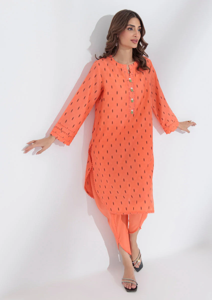 Salmon-Jacquard-2 Piece (WPS25SL2P023) J(114) - Image 3