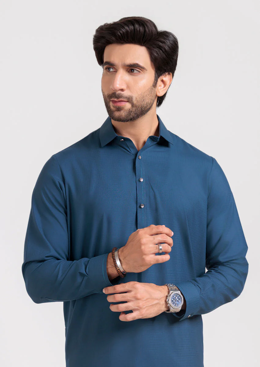 Teal-Blended-Shalwar Suit - (M25SSS2016) Y-F-12 - Image 3