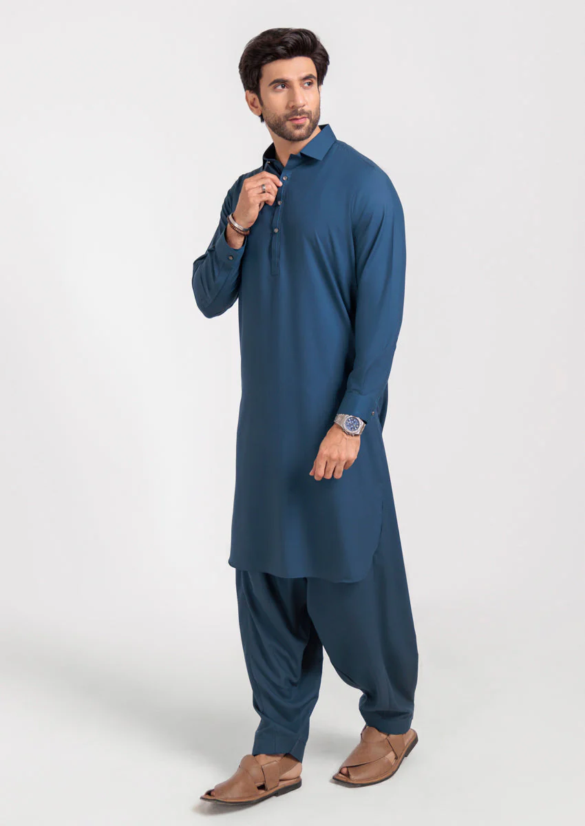 Teal-Blended-Shalwar Suit - (M25SSS2016) Y-F-12 - Image 4