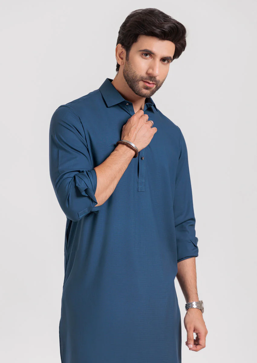 Teal-Blended-Shalwar Suit - (M25SSS2016) Y-F-12 - Image 5