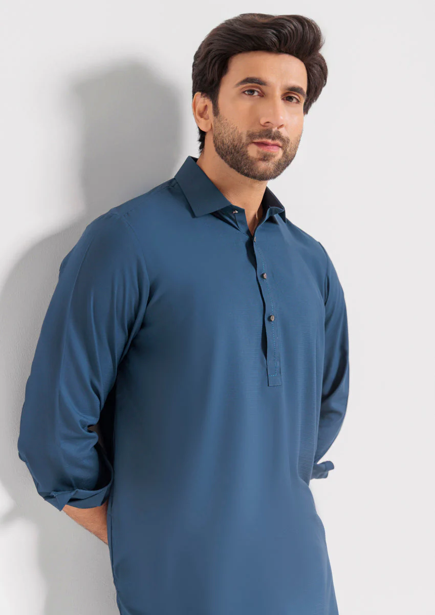 Teal-Blended-Shalwar Suit - (M25SSS2016) Y-F-12 - Image 6