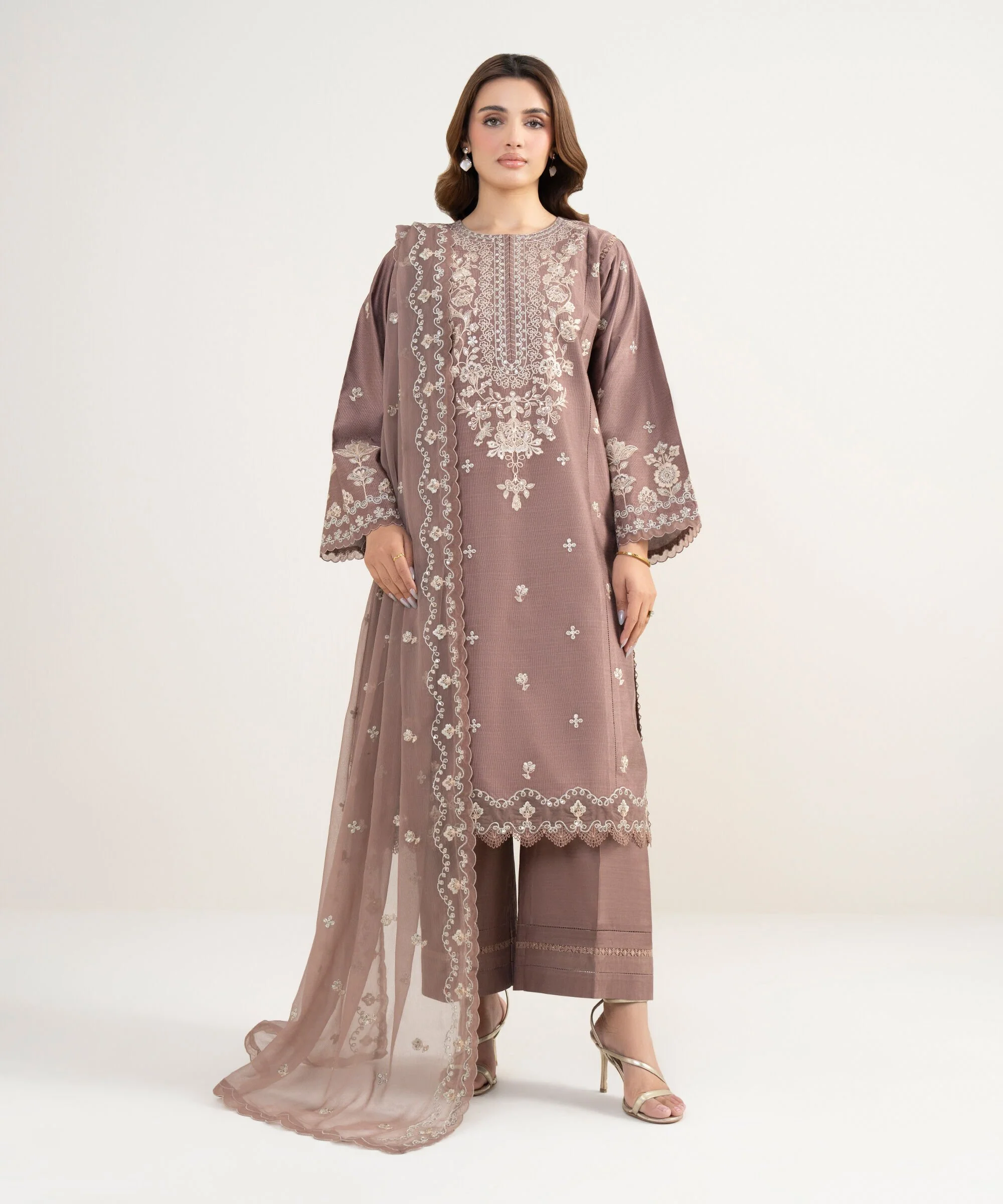 Sapphire Stitched Cotton Net 3 Piece U3FE-LXS26V3-6 JM(59 &58) Y(195)