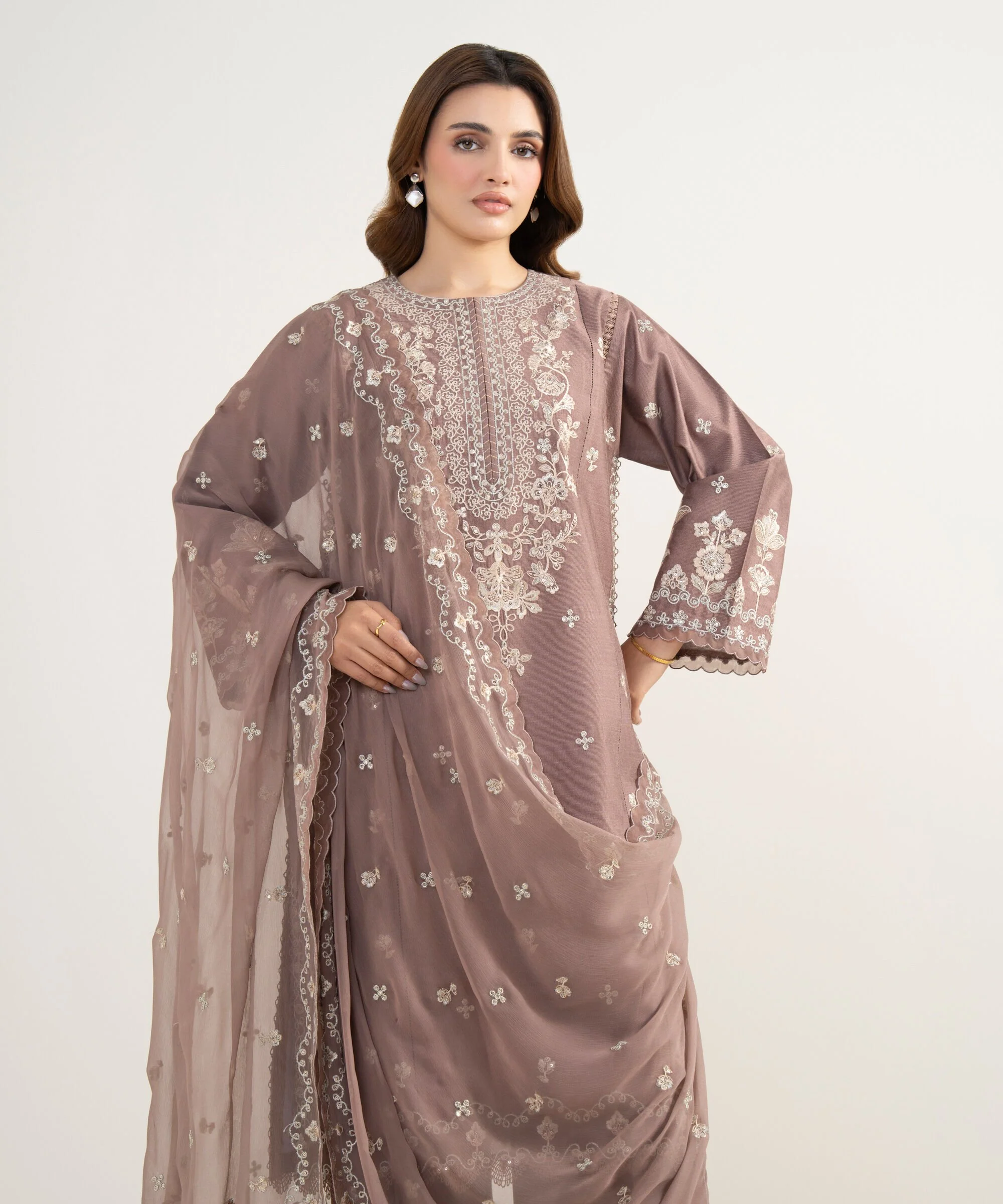Sapphire Stitched Cotton Net 3 Piece U3FE-LXS26V3-6 JM(59 &58) Y(195) - Image 2