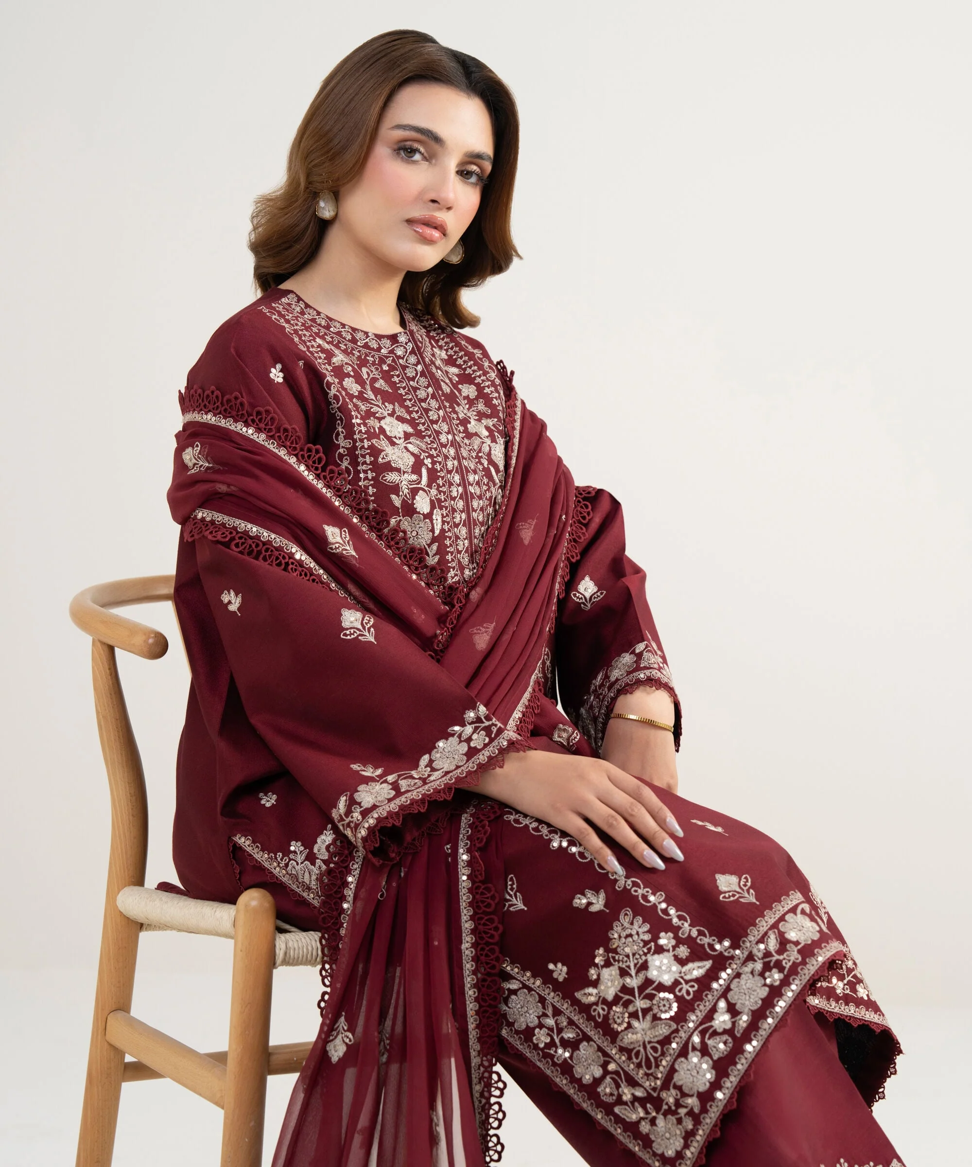 Sapphire Stitched Cotton Net 3 Piece U3FE-LXS26V3-8 J(111) NY 103