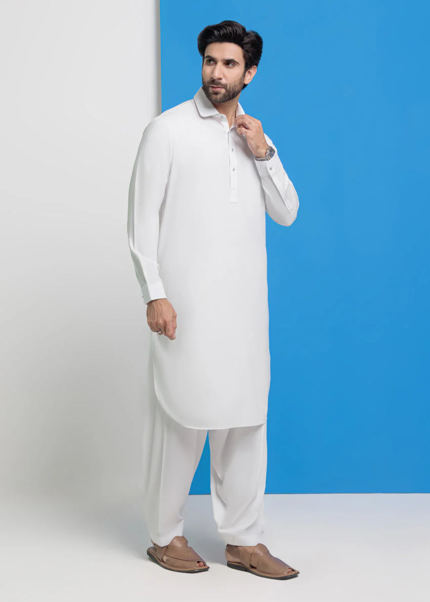 White-Blended-Shalwar Suit - (MPS25SSS2049) Y-F-10 J(44) - Image 4