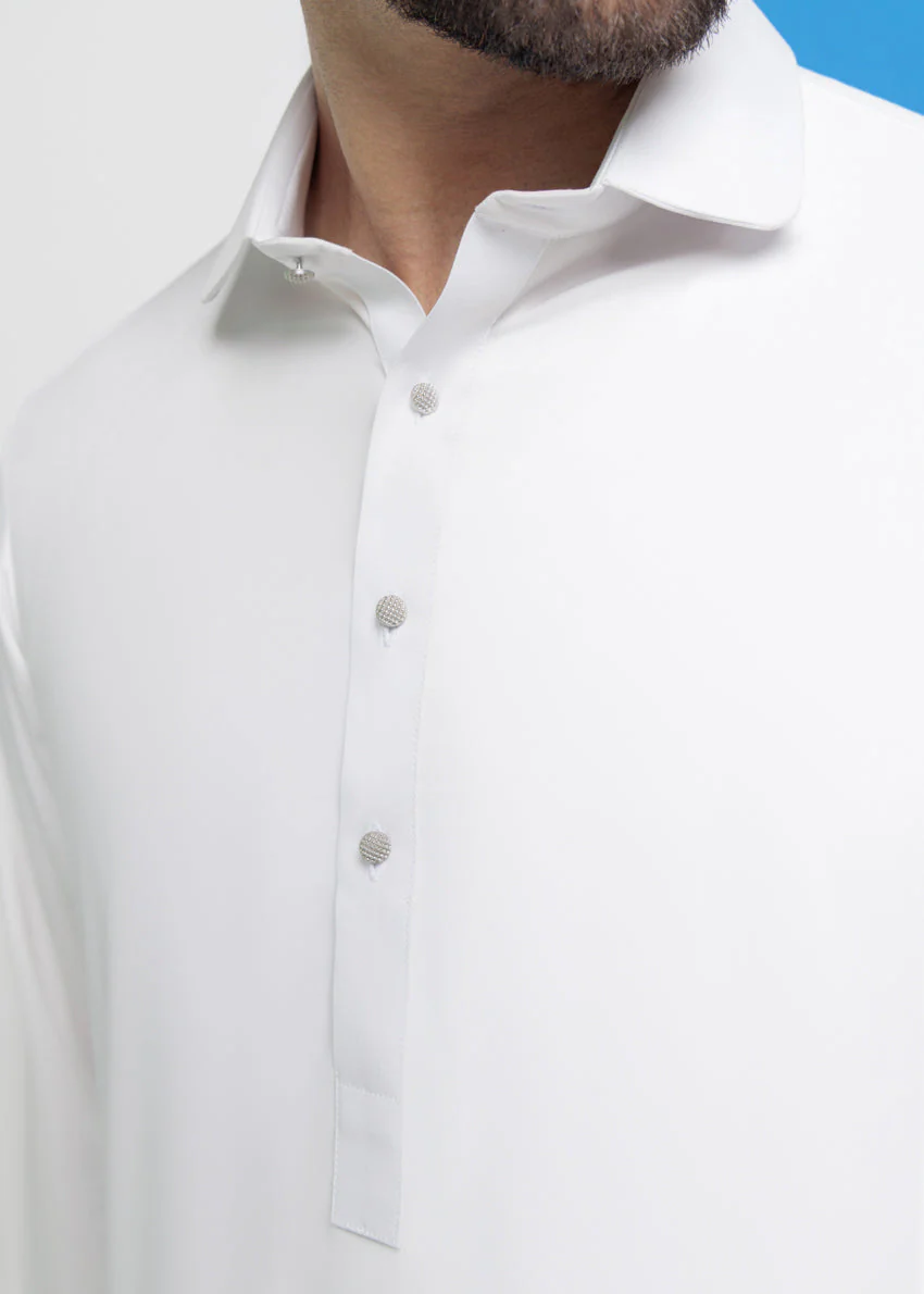 White-Blended-Shalwar Suit - (MPS25SSS2049) Y-F-10 J(44) - Image 5