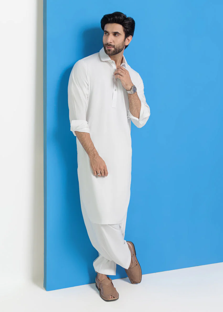 White-Blended-Shalwar Suit - (MPS25SSS2049) Y-F-10 J(44) - Image 6
