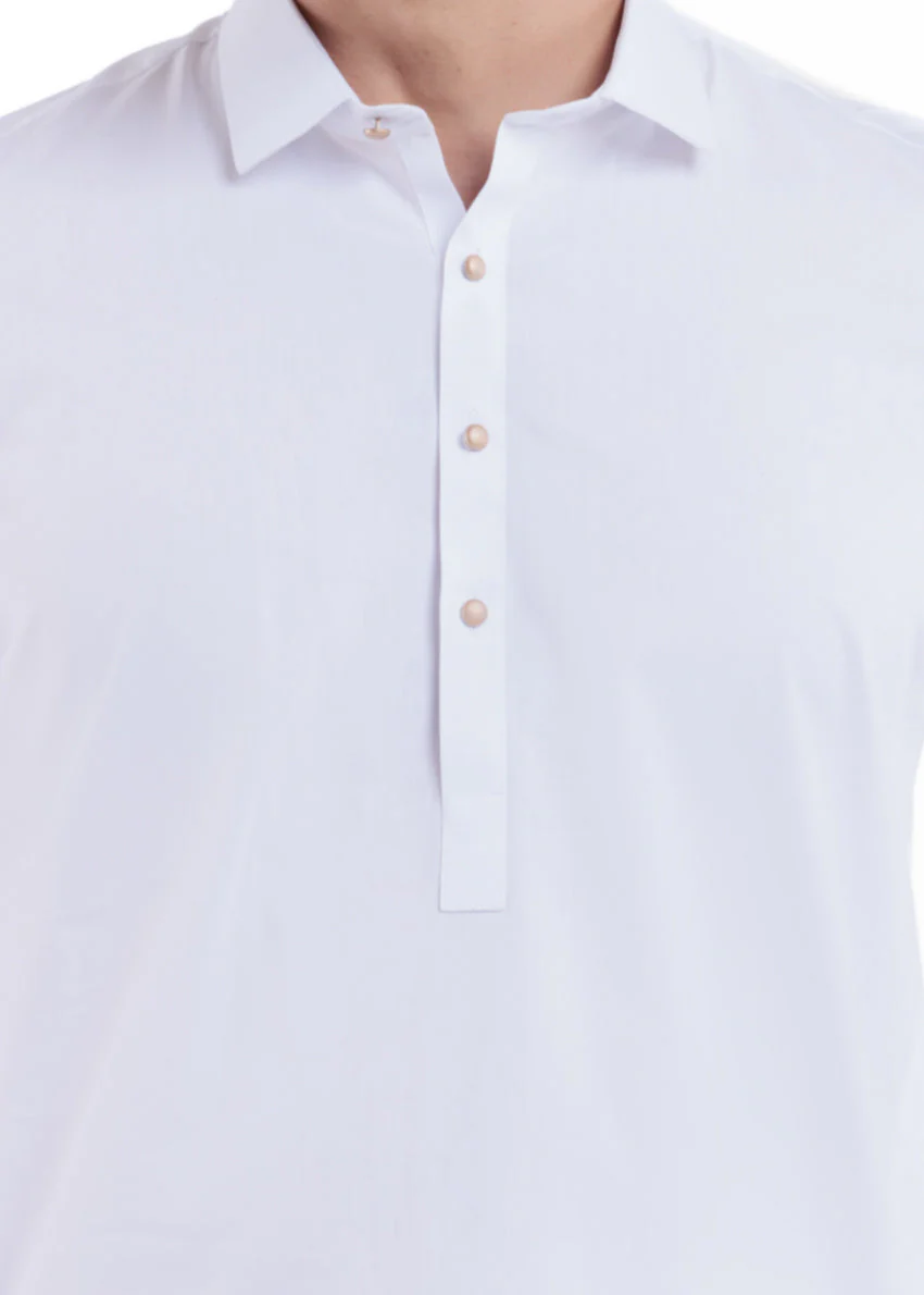 White-Cotton-Kurta-Trouser - (MP2PSBW25ADD13) YB-31 - Image 6