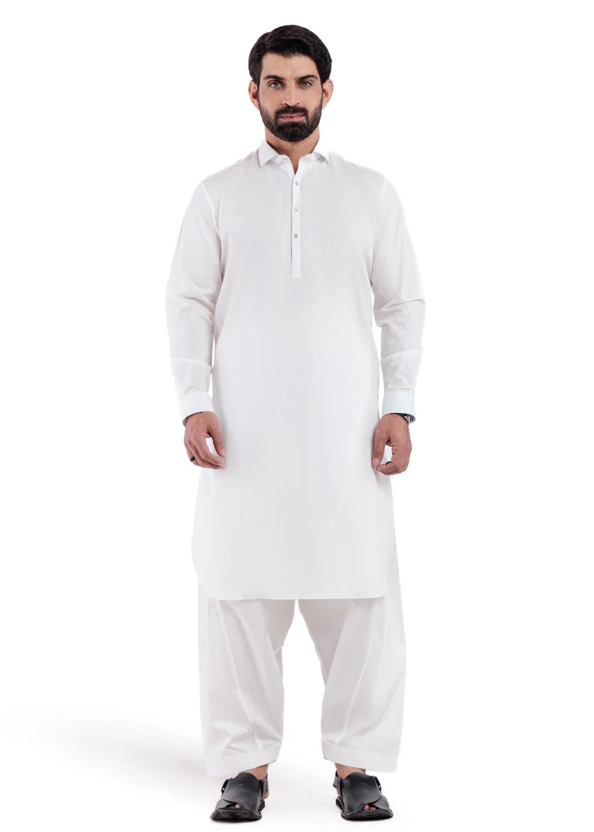 White-Cotton-Shalwar Suit - (MPS25SSS2052) JM(6)