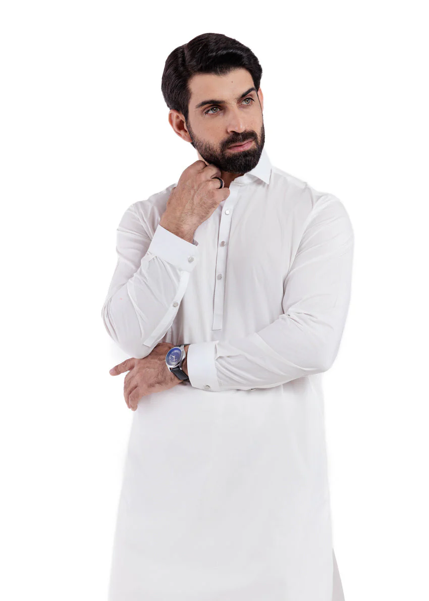 White-Cotton-Shalwar Suit - (MPS25SSS2052) JM(6) - Image 6