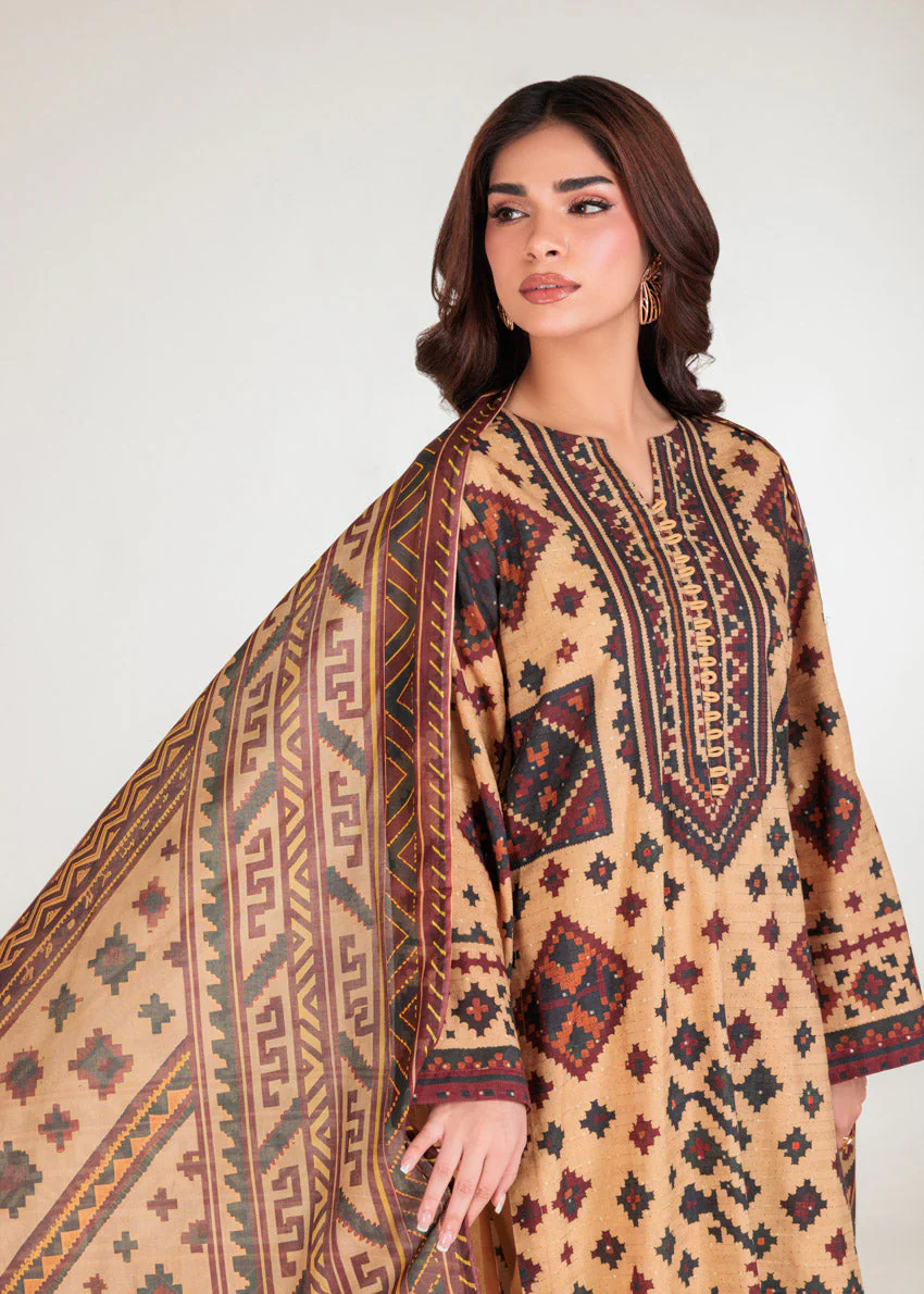 Brown-Self-Jacquard-3 Piece (WP3PPBW25B10N40) J(137&138) NY 98 - Image 3