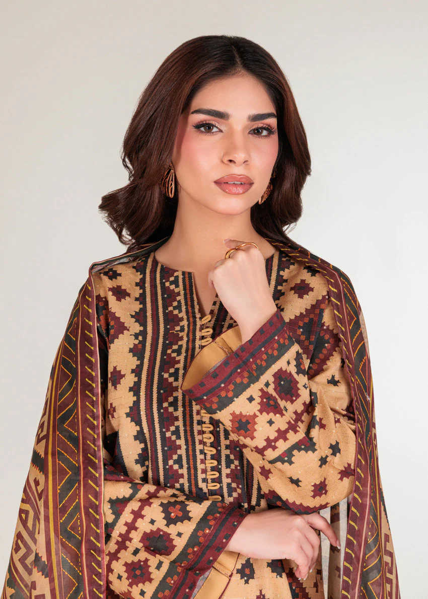 Brown-Self-Jacquard-3 Piece (WP3PPBW25B10N40) J(137&138) NY 98 - Image 4