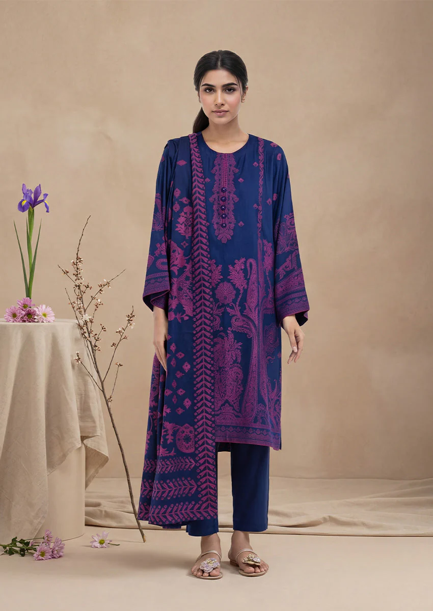 Blue-Jacquard-3 Piece (WP3PSBW25B10N52) J(129) (Y-136)