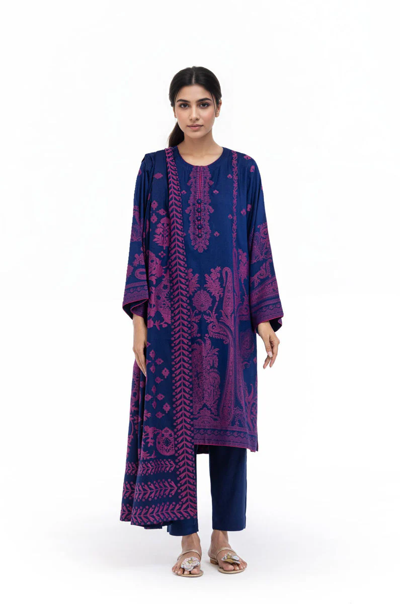 Blue-Jacquard-3 Piece (WP3PSBW25B10N52) J(129) (Y-136) - Image 4