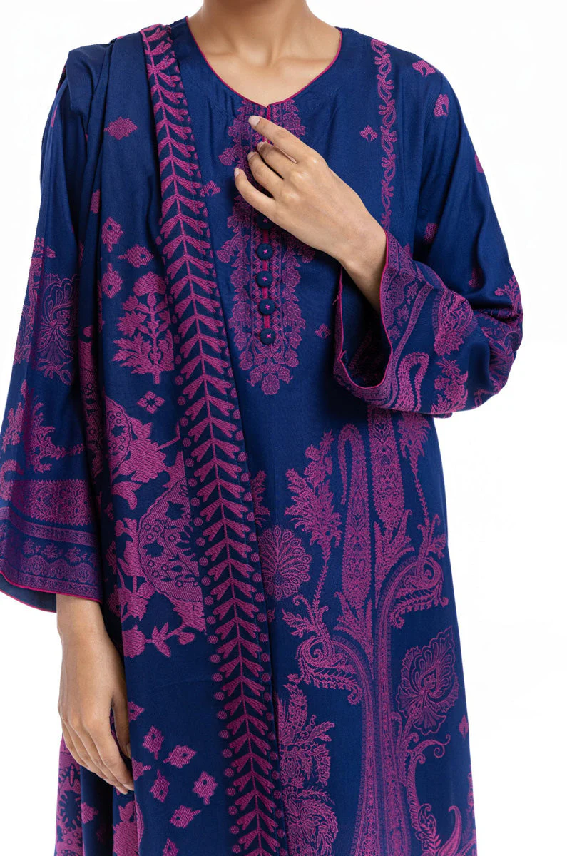 Blue-Jacquard-3 Piece (WP3PSBW25B10N52) J(129) (Y-136) - Image 5