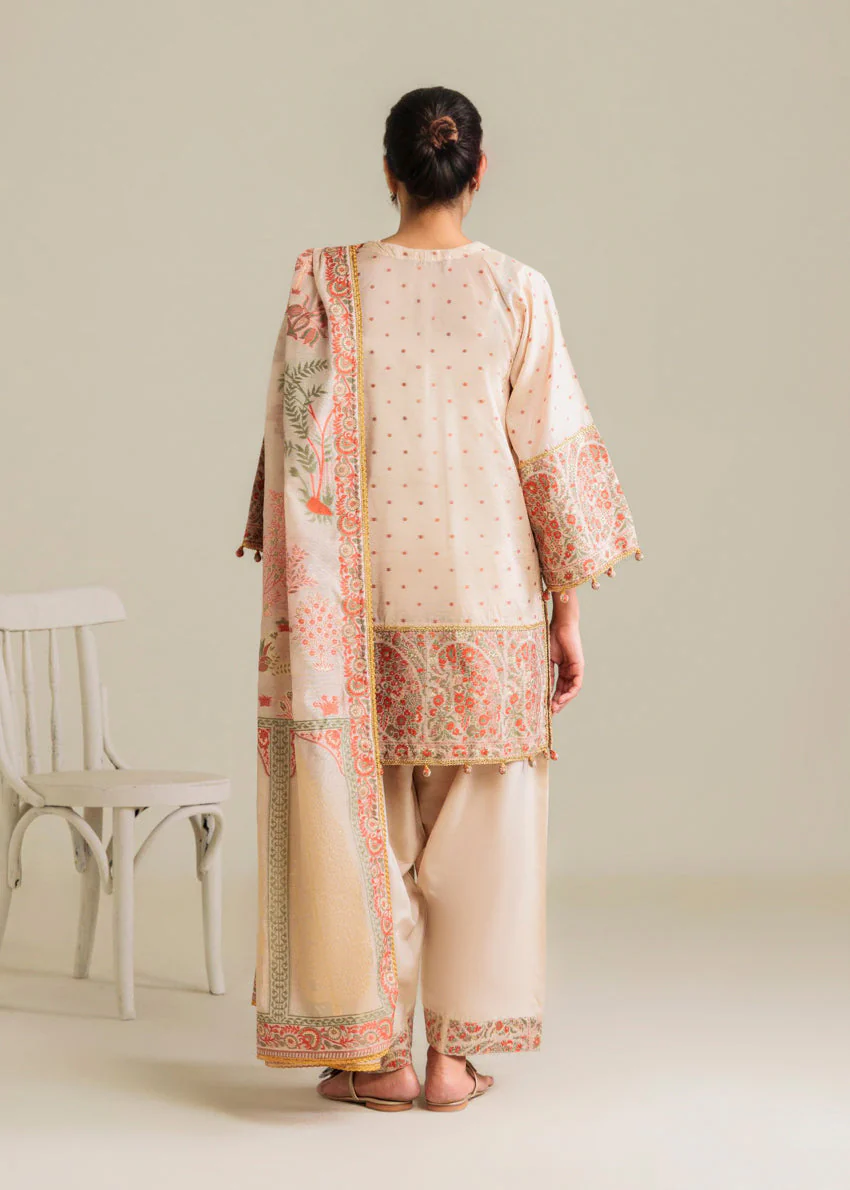 Cream-Jacquard-3 Piece (WP3PSBW25B11D38) J(139) NY 101 - Image 2