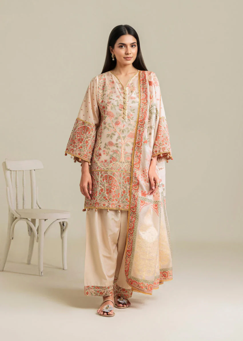 Cream-Jacquard-3 Piece (WP3PSBW25B11D38) J(139) NY 101 - Image 4