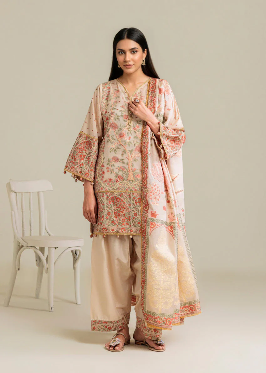 Cream-Jacquard-3 Piece (WP3PSBW25B11D38) J(139) NY 101 - Image 5