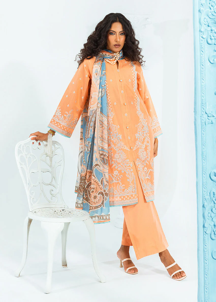 Peach-Cotton-Silk-3 Piece (WP3PSSW25S10N1) JF(51) (Y-137)