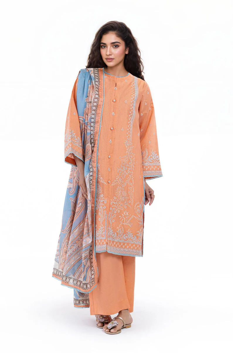 Peach-Cotton-Silk-3 Piece (WP3PSSW25S10N1) JF(51) (Y-137) - Image 4