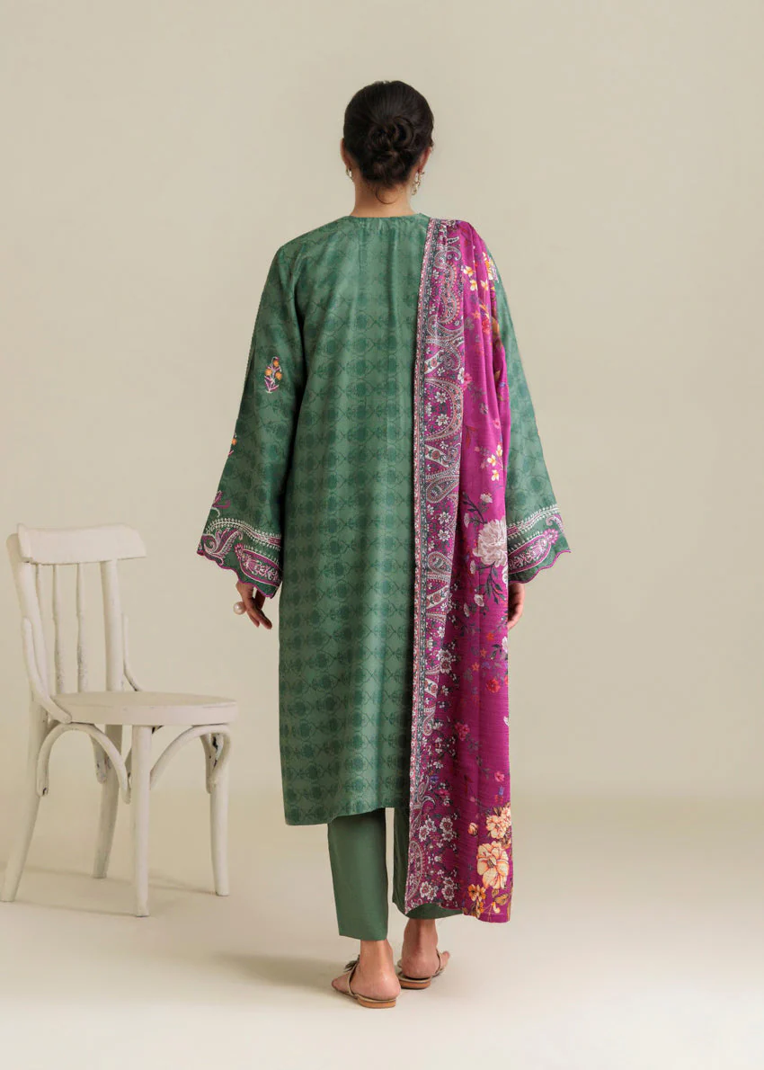 Green-Self-Jacquard-3 Piece (WP3PSSW25S9O13) J(132&133) NY 92 - Image 2
