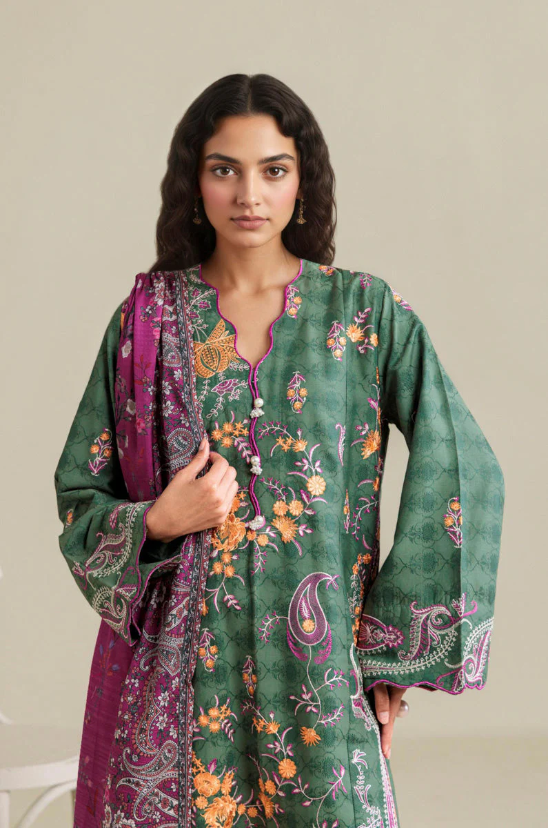 Green-Self-Jacquard-3 Piece (WP3PSSW25S9O13) J(132&133) NY 92 - Image 3